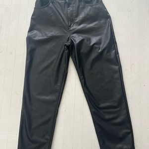 Abercrombie & Fitch Ankle Straight Ultra High-Rise Vegan Leather Pants  8/29.